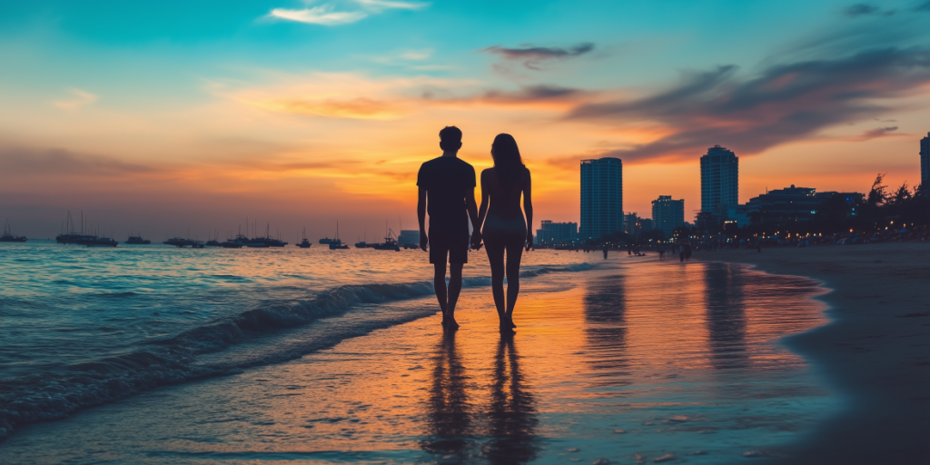 A Couple having a Date on a beach in pattaya thailand | Holiday Villas Pattaya Blogs